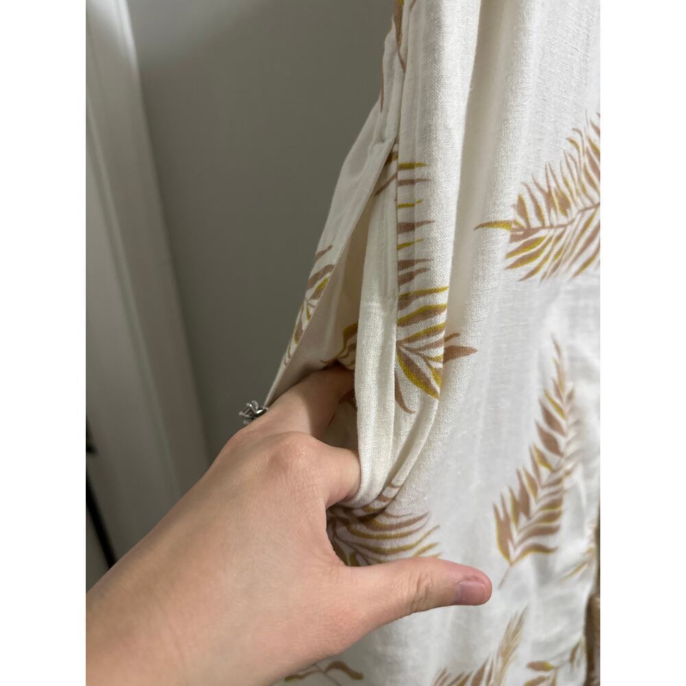 🔴Billabong x Sincerely Jules Twist Flirt White Palm Print Tie-Front Jumpsuit - Picture 9 of 10